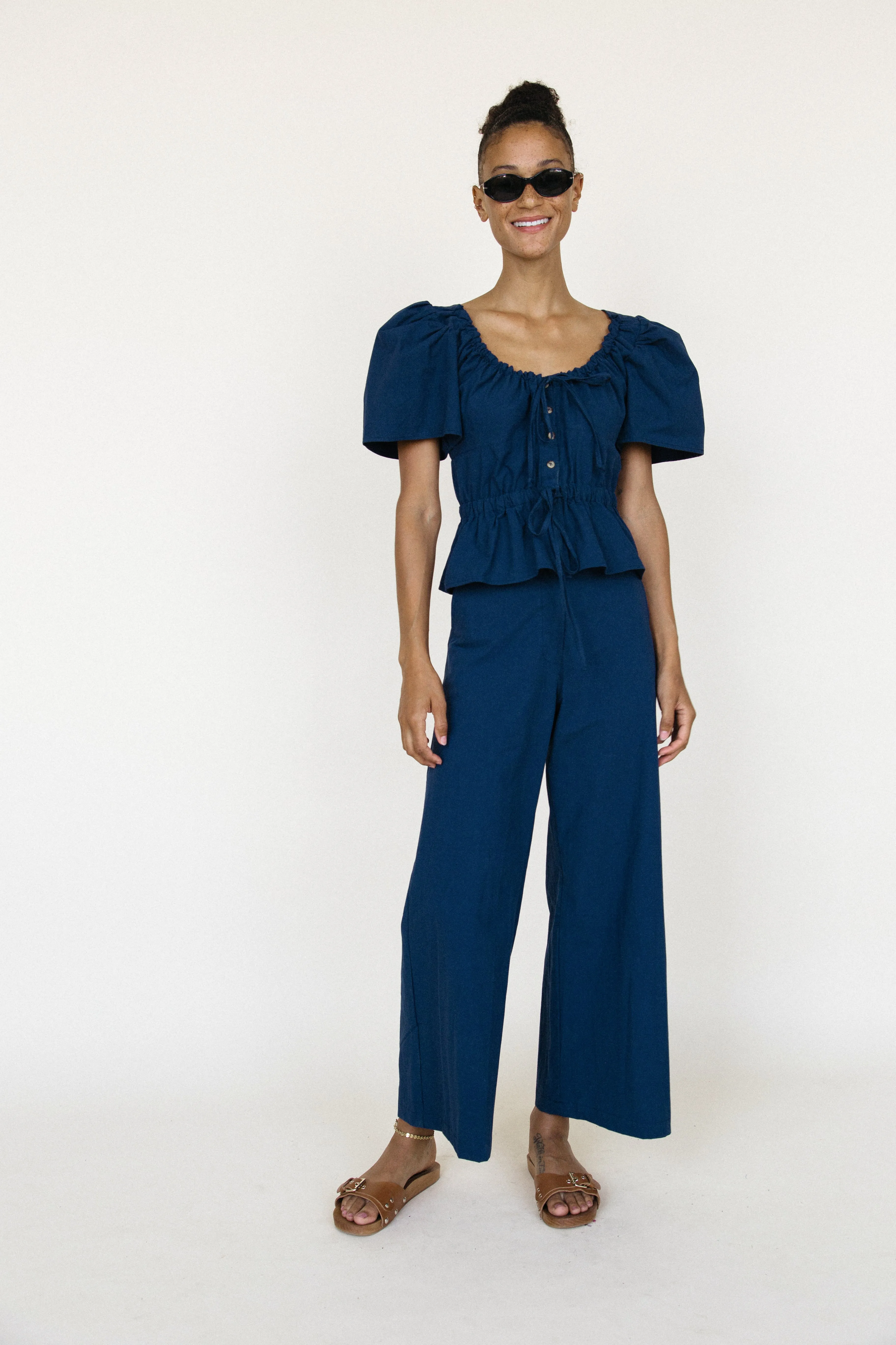 Ezio Top Navy Washed Cotton sold by Ciao Lucia product image thumbnail 4