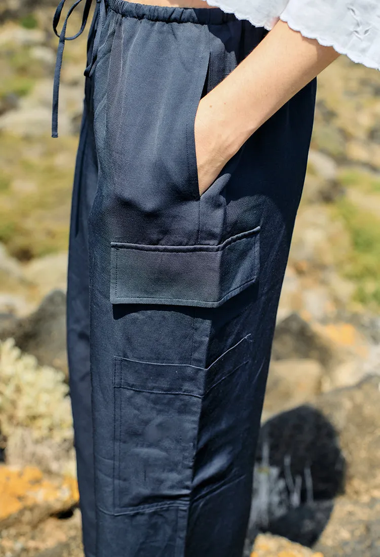 Marceau Navy Cargo Pant sold by Ciao Lucia product image thumbnail 5