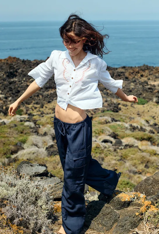 Marceau Navy Cargo Pant sold by Ciao Lucia