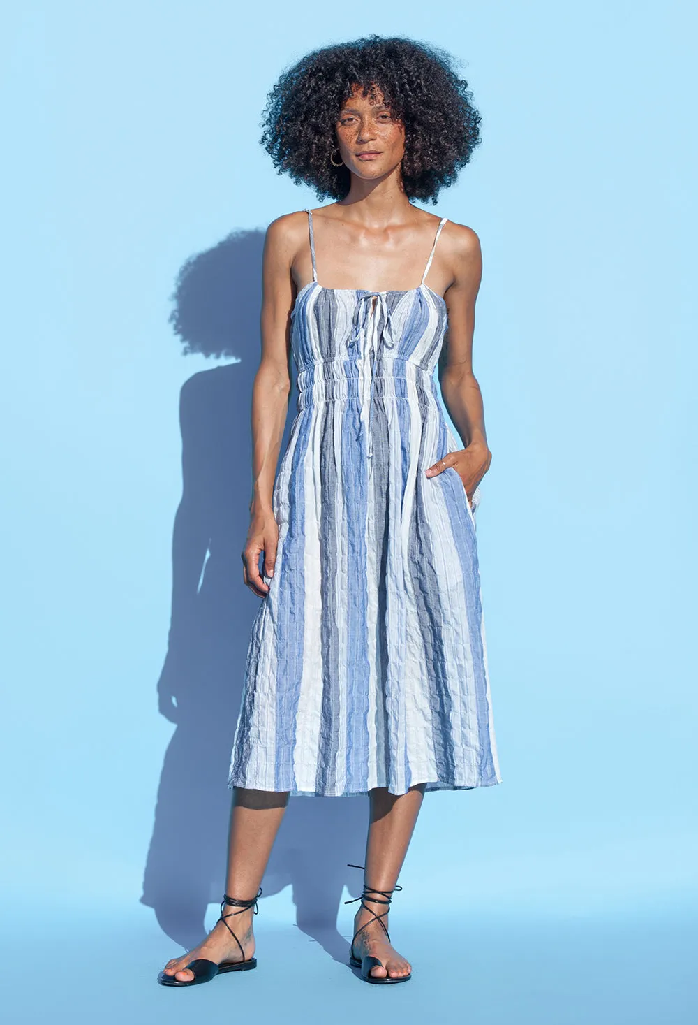 Gabriela Dress Crinkle Stripe Cotton sold by Ciao Lucia product image thumbnail 2