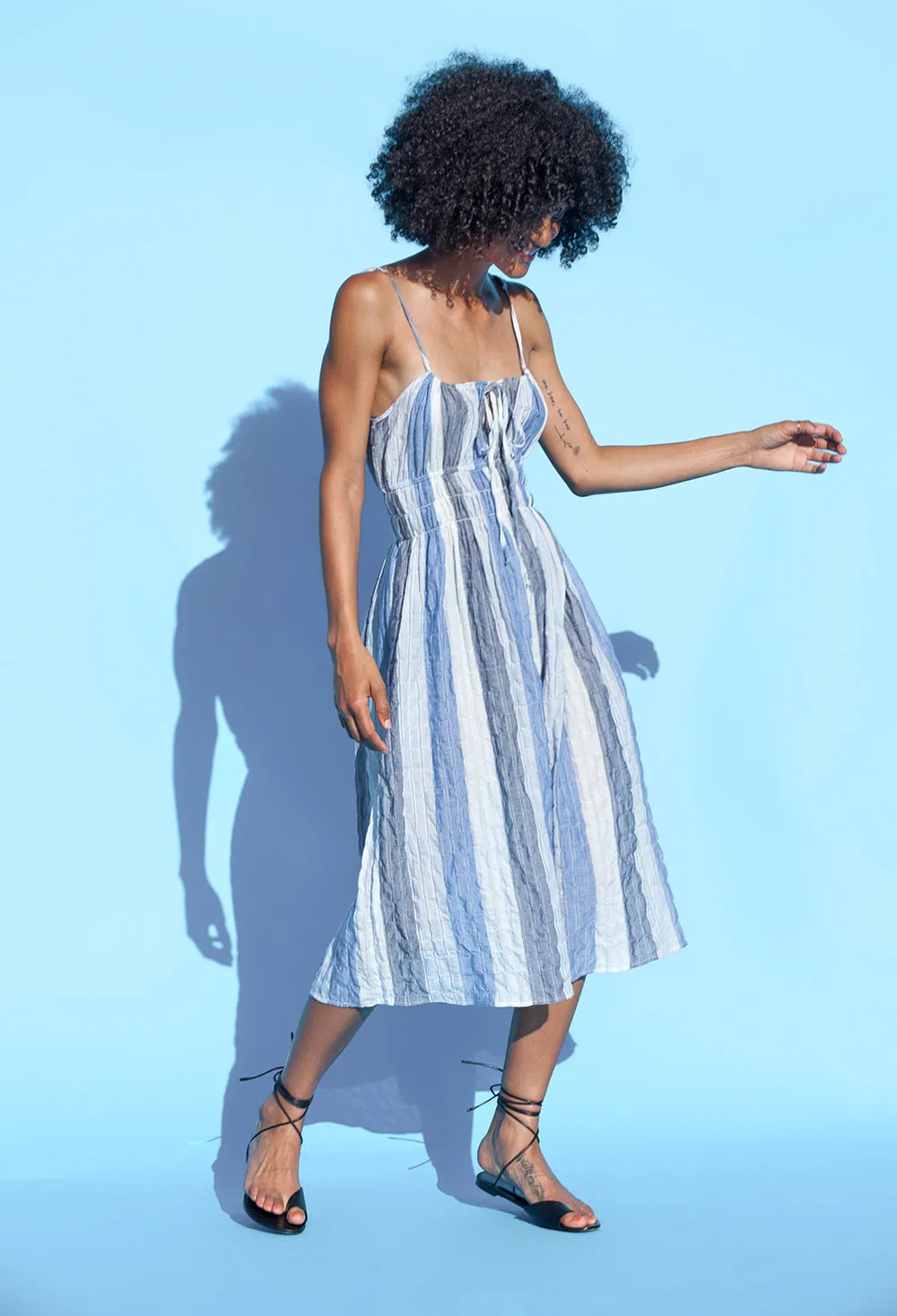 Gabriela Dress Crinkle Stripe Cotton sold by Ciao Lucia product image thumbnail 4