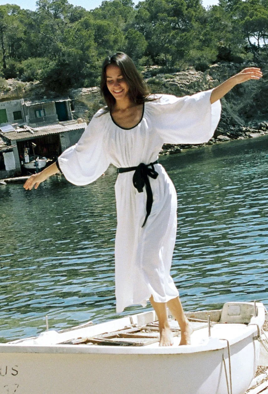 Lia Dress White/Navy sold by Ciao Lucia