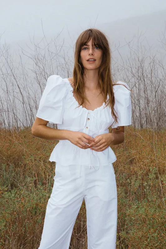 Ezio Top Washed White Cotton made by Ciao Lucia