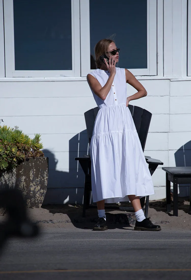 Freya Dress White Washed Cotton sold by Ciao Lucia