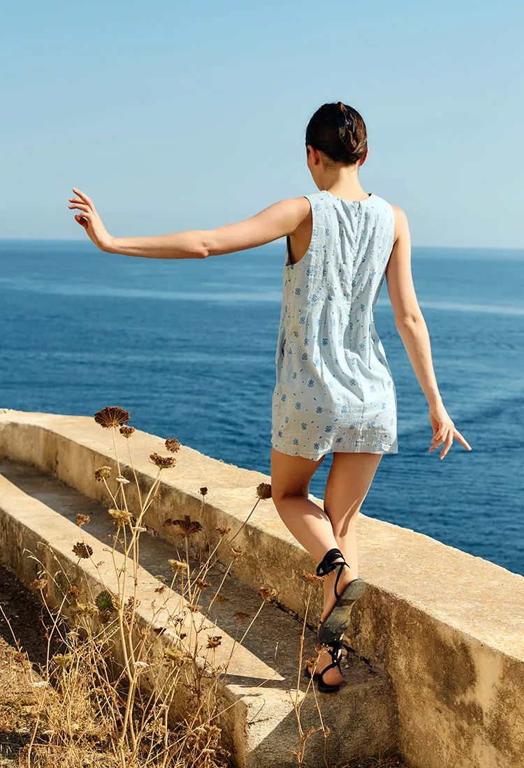 Soledad Blue Printed Sleeveless Mini Dress sold by Ciao Lucia product image thumbnail 2