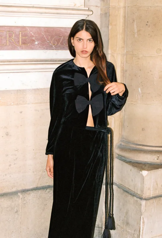 Javiera Jacket Black Velvet sold by Ciao Lucia