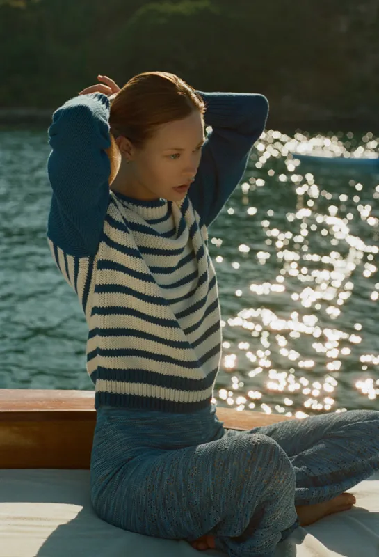 Valentina Pullover Blue/Ivory made by Ciao Lucia