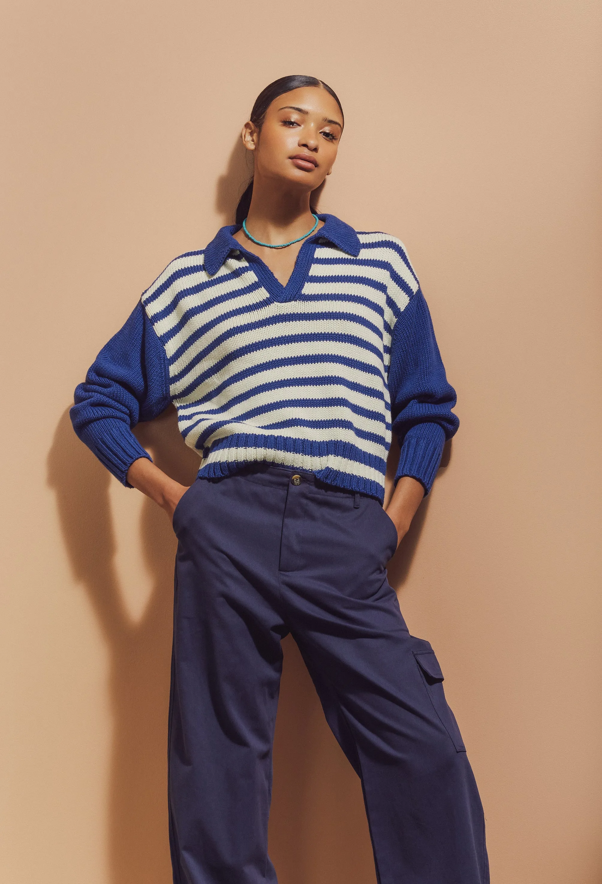 Venezia Polo Blue/Ivory sold by Ciao Lucia