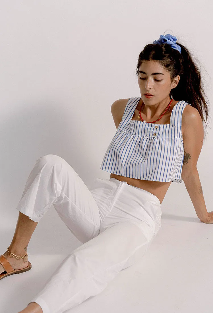 Eva Top Blue Stripe sold by Ciao Lucia