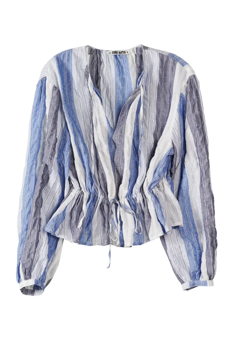 Romina Top Crinkle Stripe Cotton sold by Ciao Lucia product image thumbnail 3