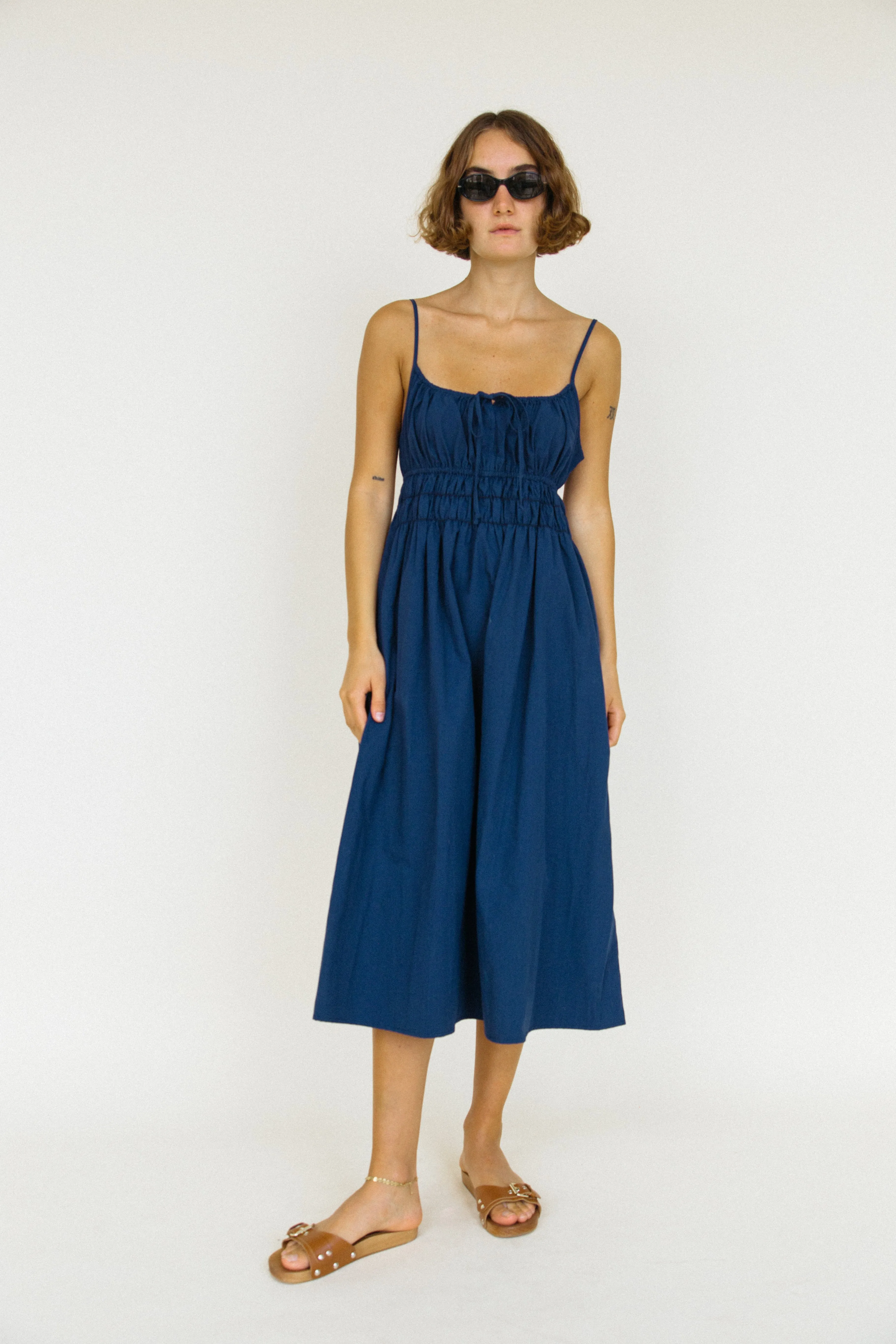 Gabriela Navy Washed Cotton Dress sold by Ciao Lucia product image thumbnail 2