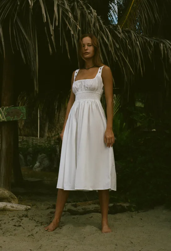 Lara Dress White Cotton made by Ciao Lucia