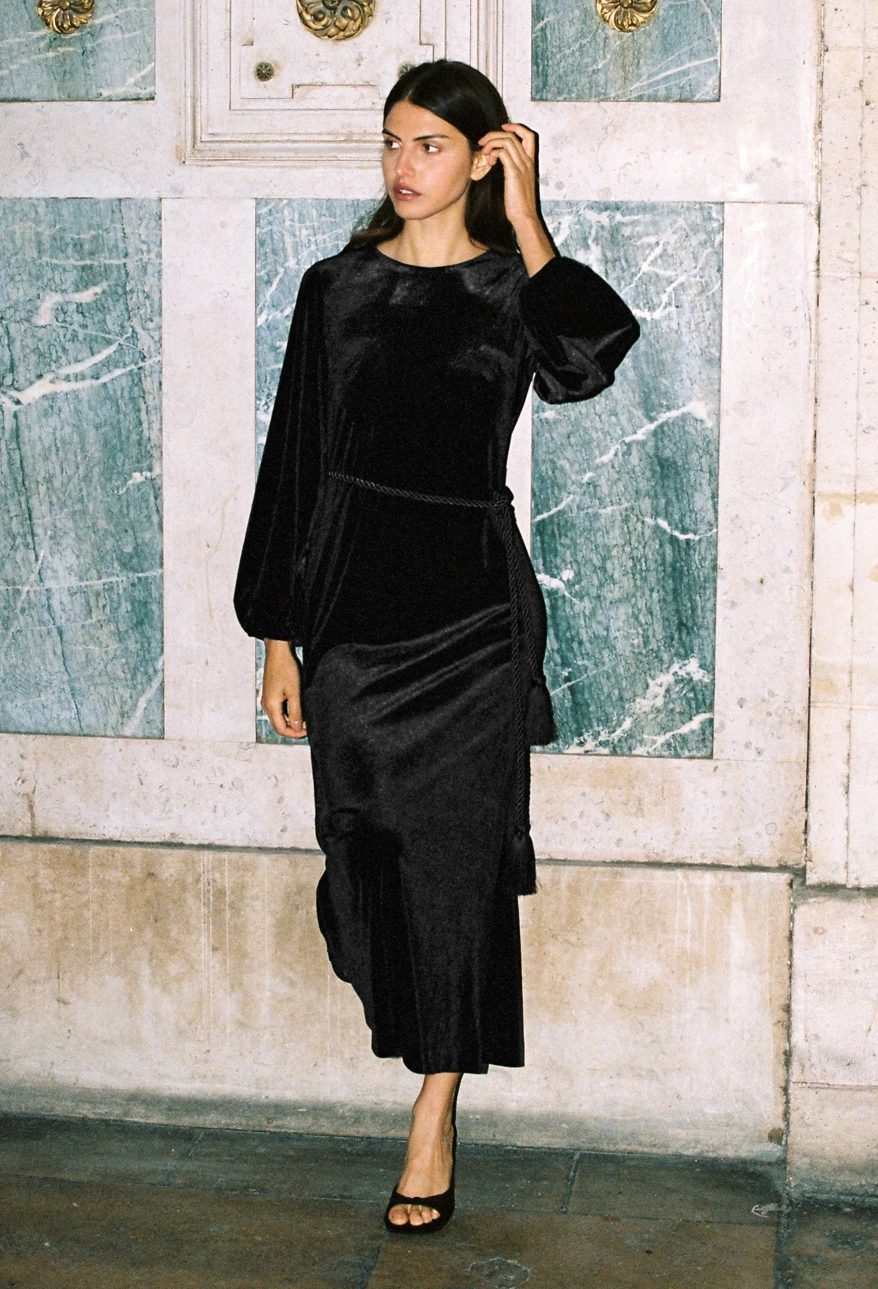 Magdalena Dress Black Velvet sold by Ciao Lucia product image thumbnail 5