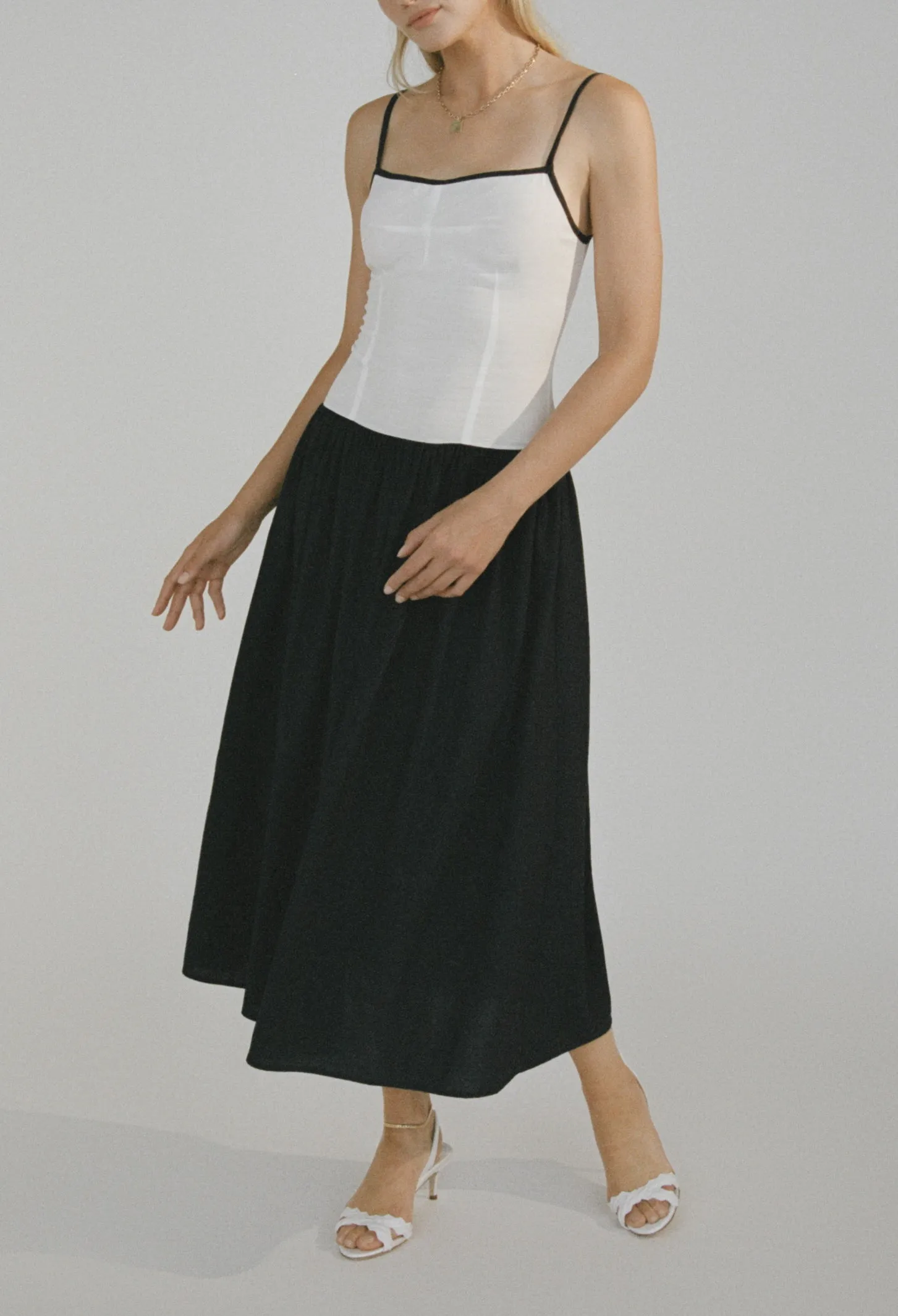 Lina Dress White/Navy sold by Ciao Lucia