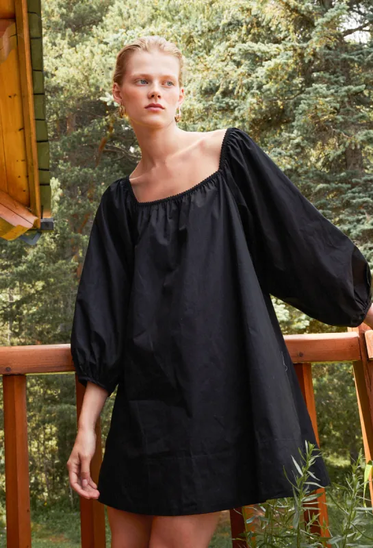 Dali Black Cotton Mini Dress sold by Ciao Lucia