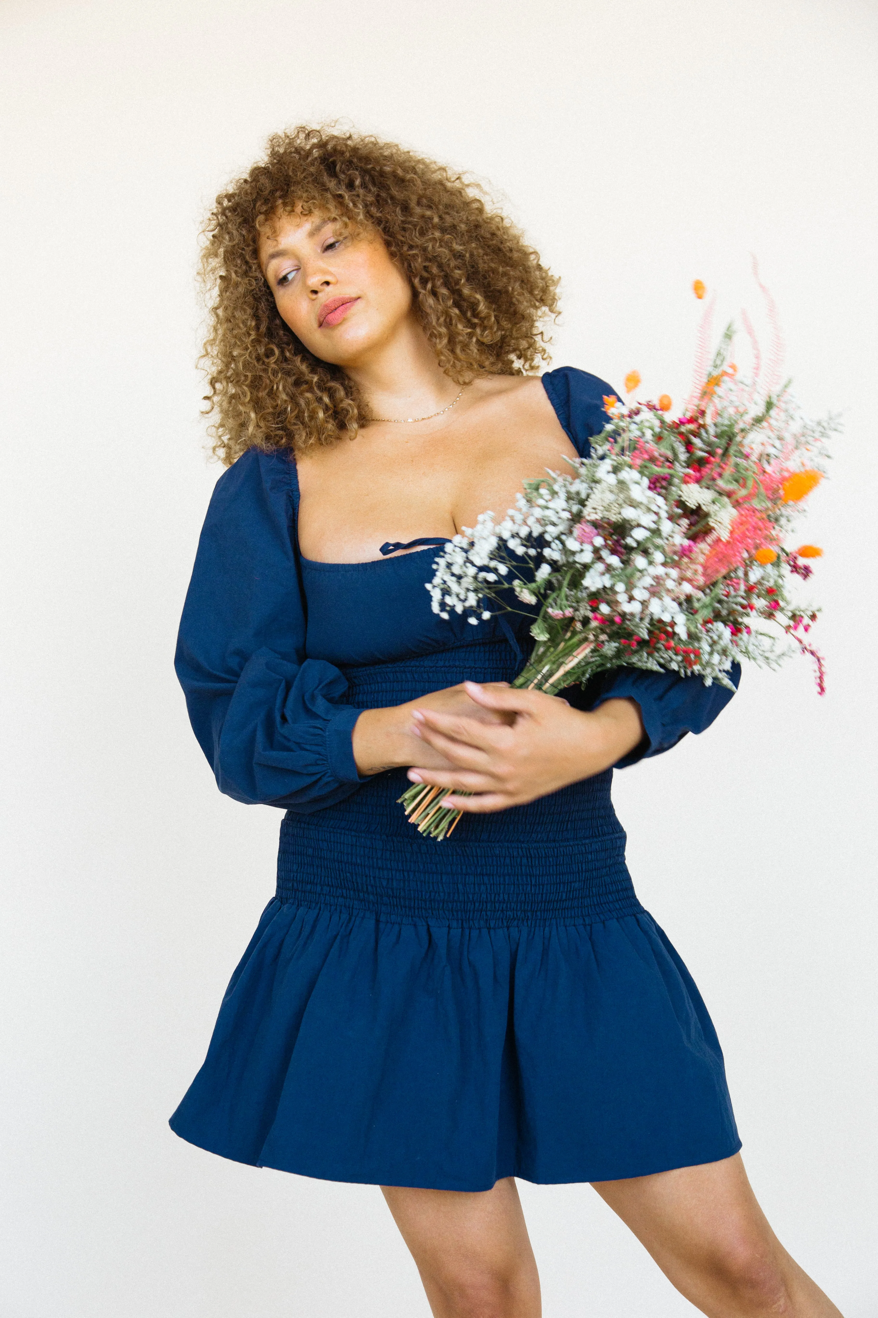 Nina Dress Navy Washed Cotton sold by Ciao Lucia product image thumbnail 4