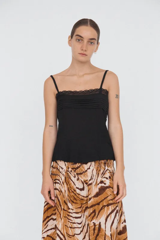 Giulia Top Black Linen made by Ciao Lucia