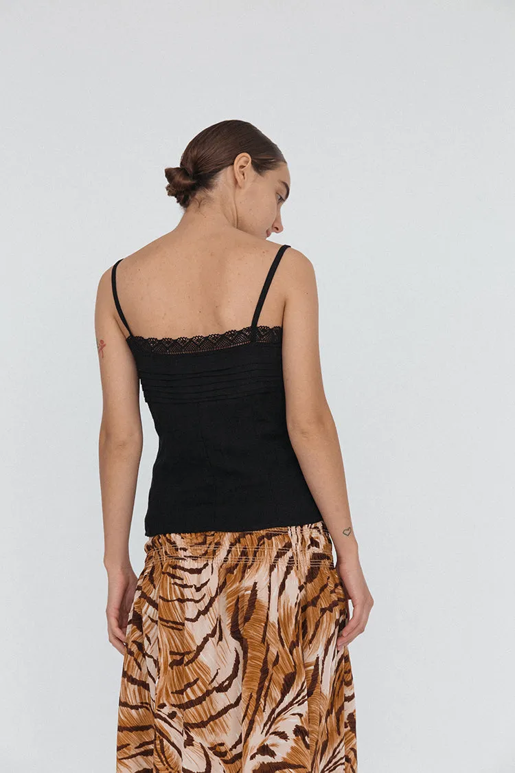 Giulia Top Black Linen sold by Ciao Lucia product image thumbnail 3