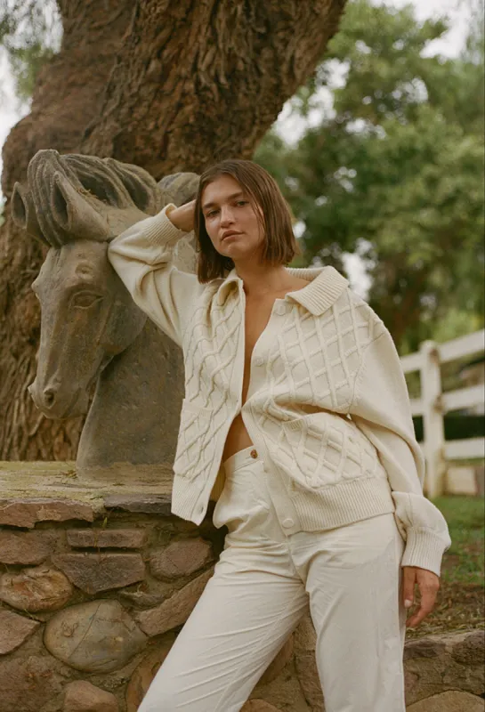 Tomayo Cardigan Ivory made by Ciao Lucia