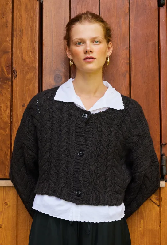 Berta Charcoal Cardigan made by Ciao Lucia