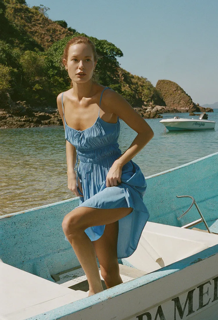 Gabriela Amalfi Blue Silky Dress sold by Ciao Lucia product image thumbnail 2