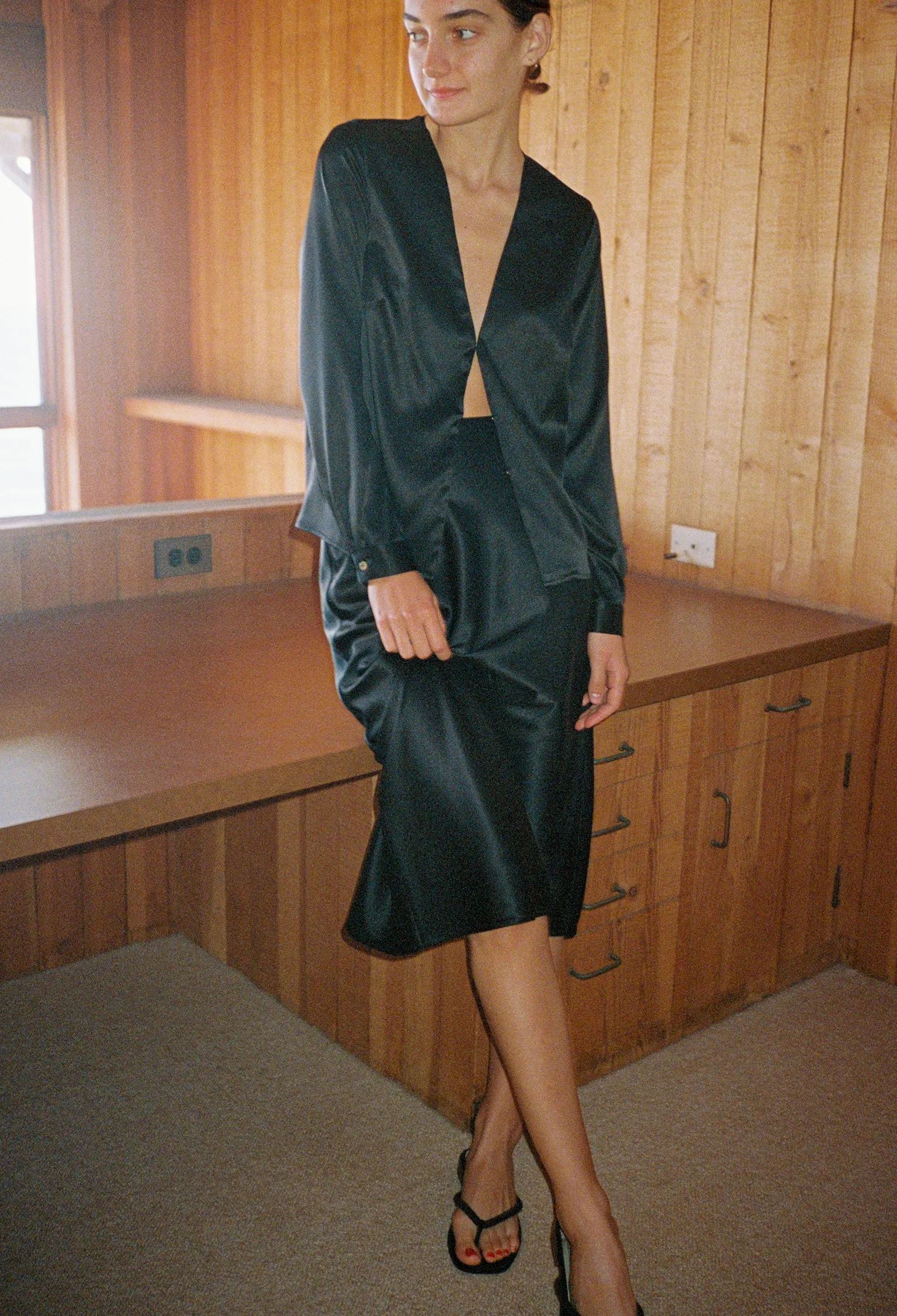 Valeria Skirt Black Charmeuse sold by Ciao Lucia product image thumbnail 4