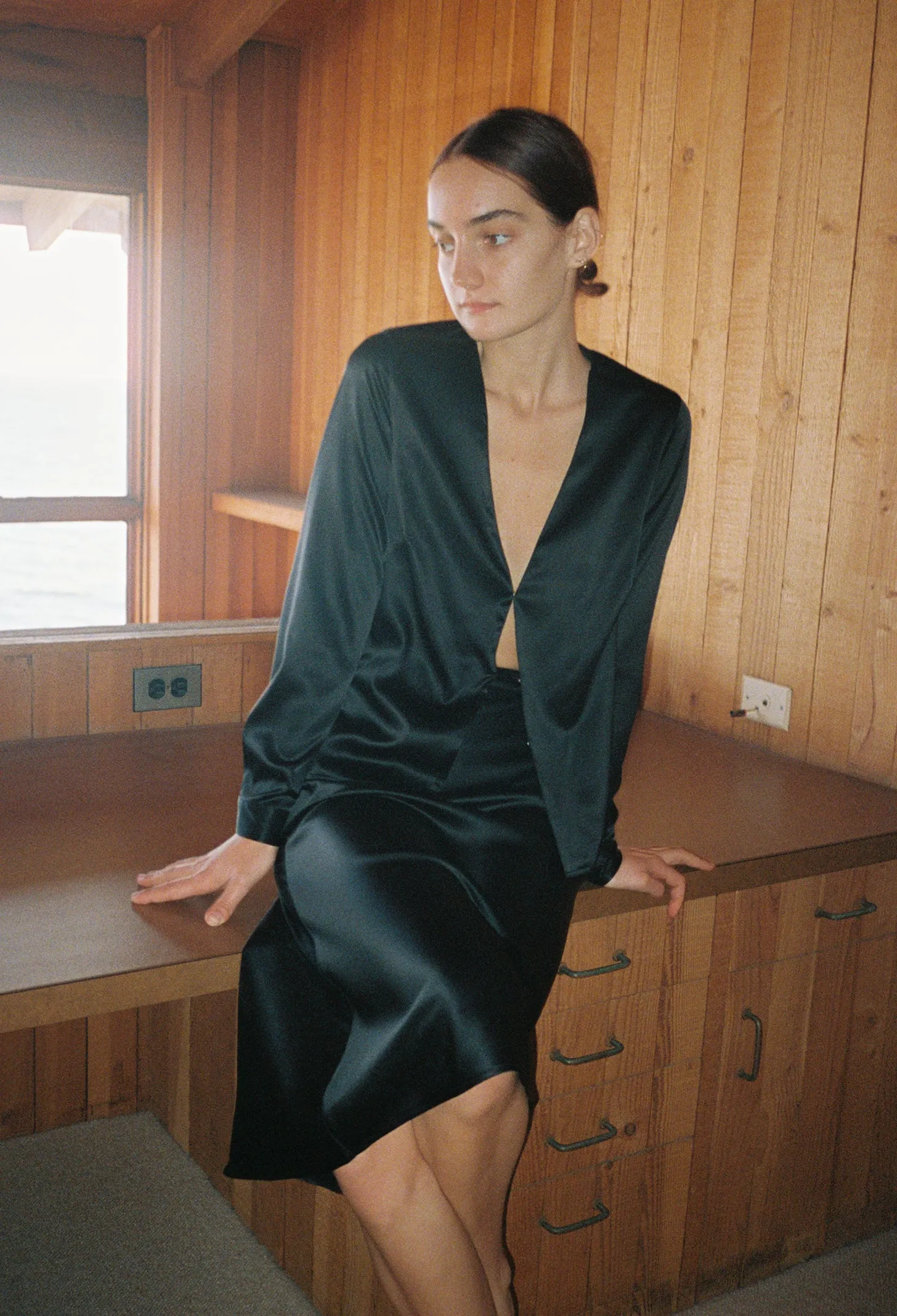 Valeria Skirt Black Charmeuse sold by Ciao Lucia product image thumbnail 3