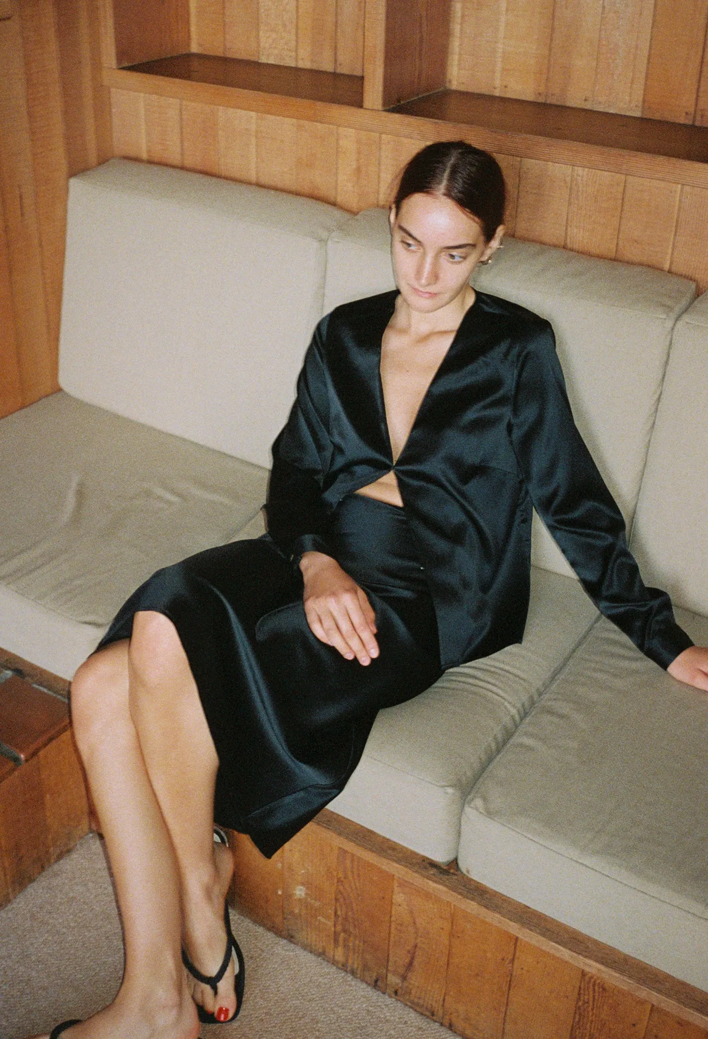 Valeria Skirt Black Charmeuse sold by Ciao Lucia product image thumbnail 5