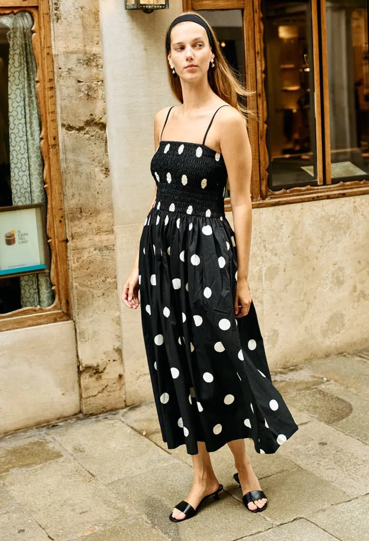 Mael Smocked Polka Dot Midi Dress sold by Ciao Lucia product image thumbnail 4