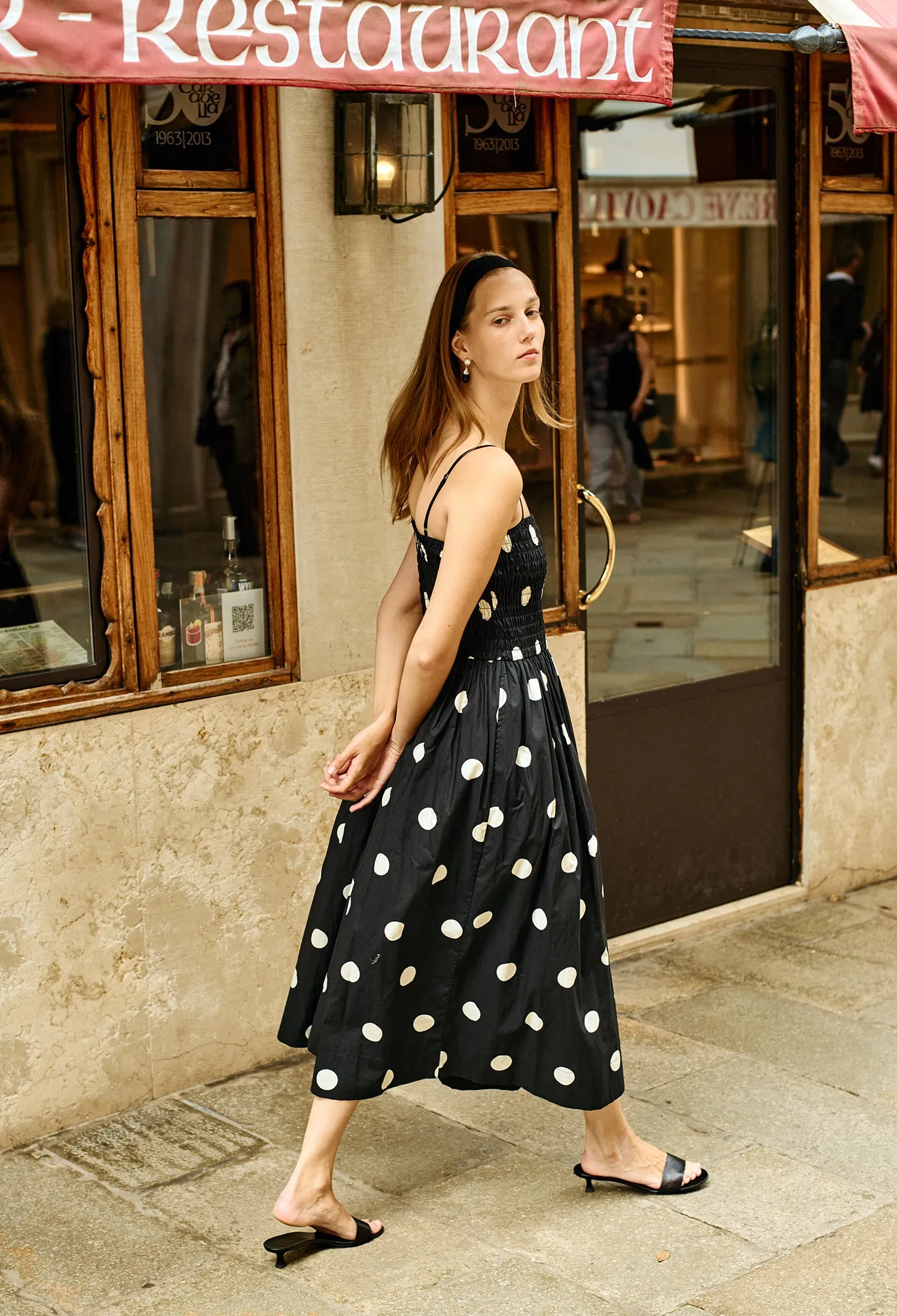 Mael Smocked Polka Dot Midi Dress sold by Ciao Lucia product image thumbnail 2
