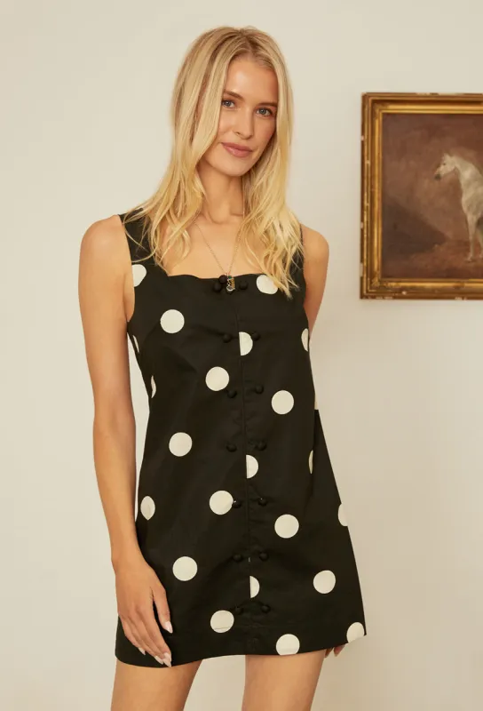 Virginie Polka Dot Mini Shift Dress sold by Ciao Lucia