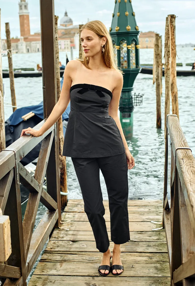 Adeline Faille Strapless Top with Velvet Bow sold by Ciao Lucia product image thumbnail 2