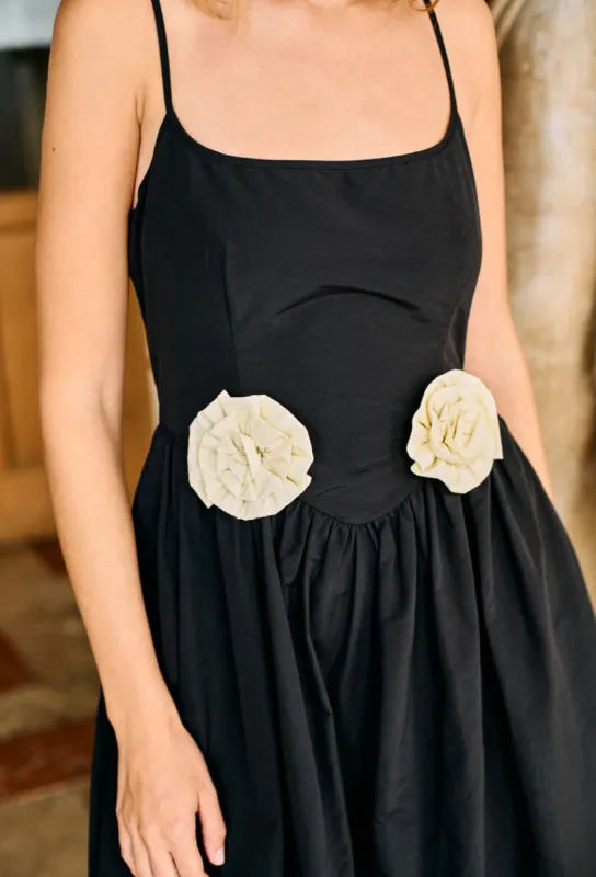 Neroni Dress Black Rosette sold by Ciao Lucia