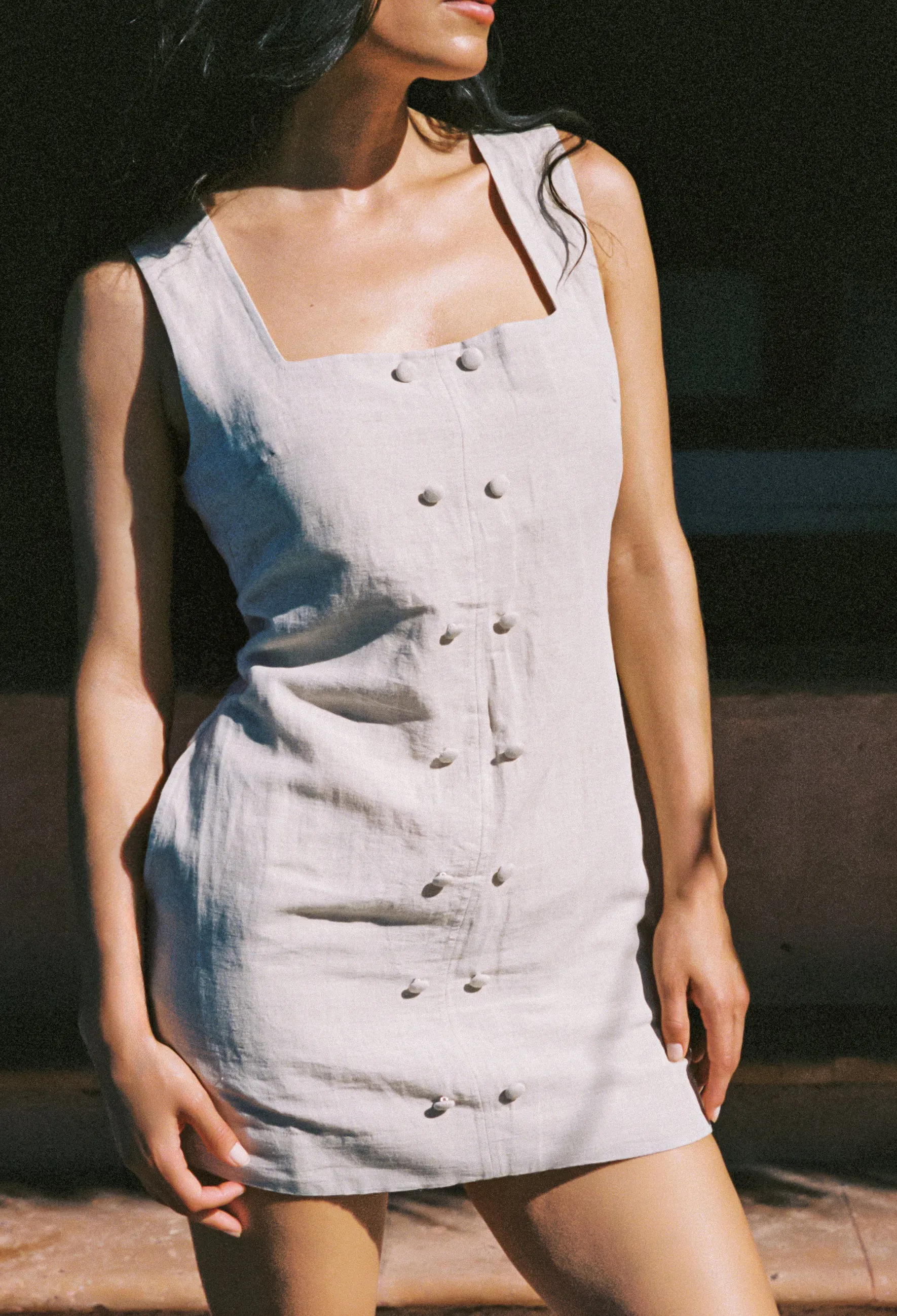 Virginie Oatmeal Linen Dress sold by Ciao Lucia product image thumbnail 3