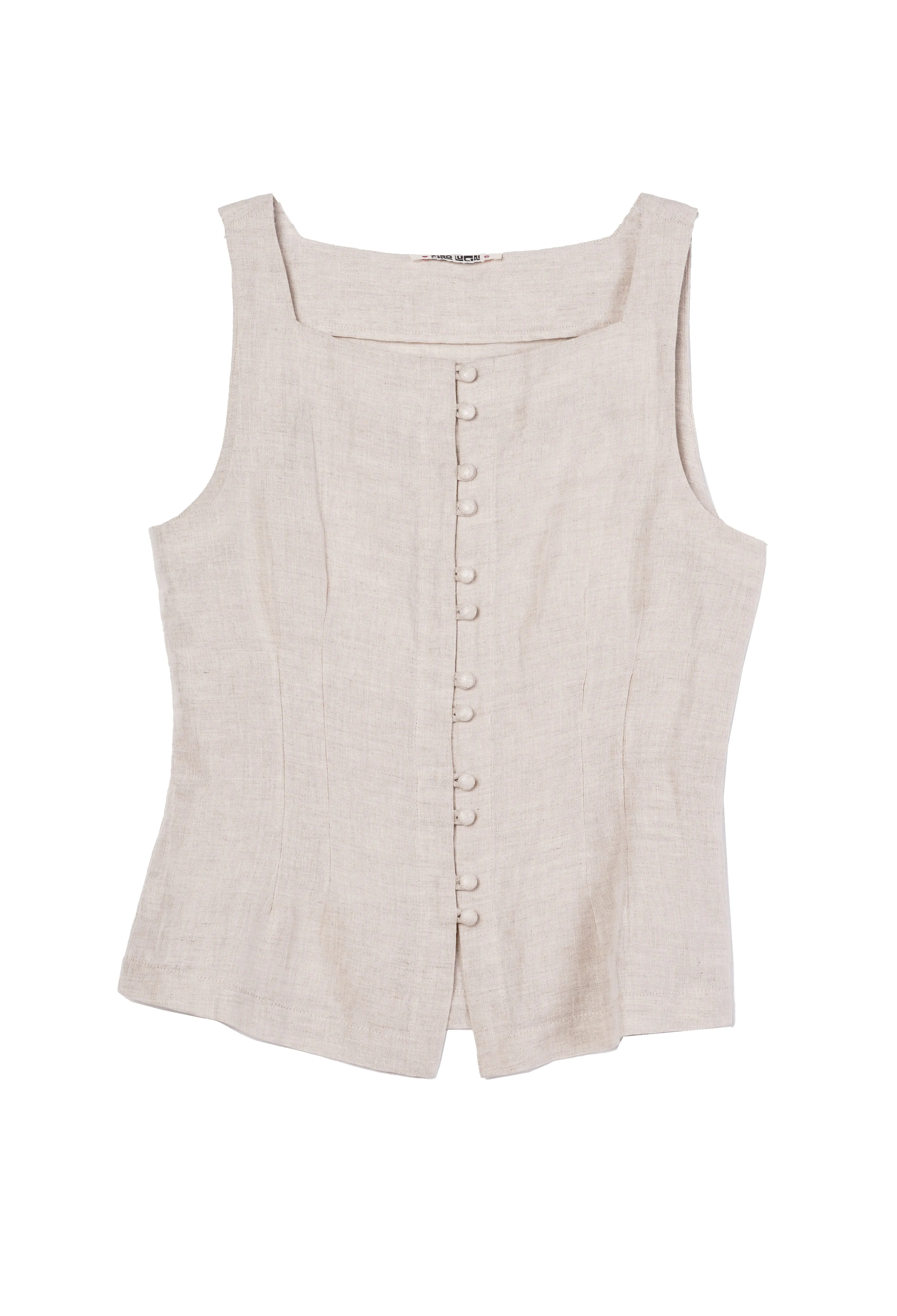 Formoso Oatmeal Linen Top sold by Ciao Lucia product image thumbnail 3