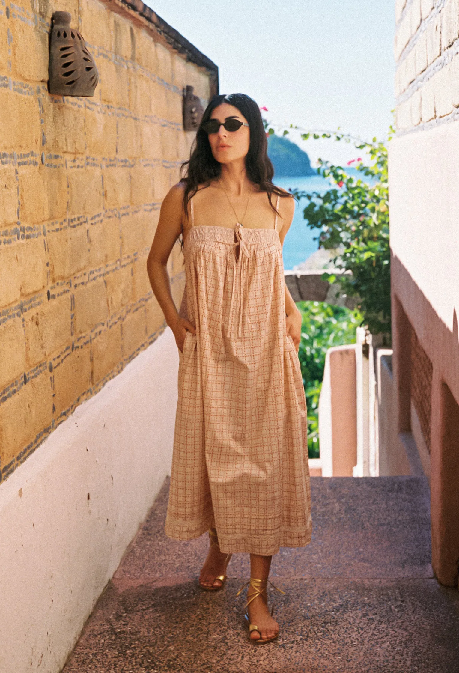 Agostina Check Printed Cotton Dress sold by Ciao Lucia product image thumbnail 2