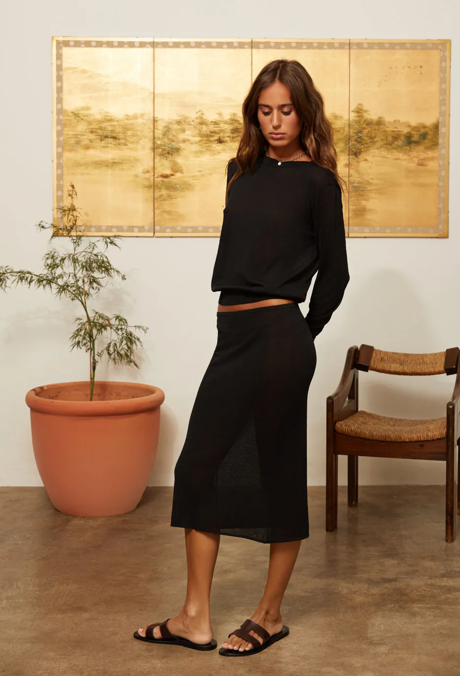 Faye Sheer Black Skirt sold by Ciao Lucia