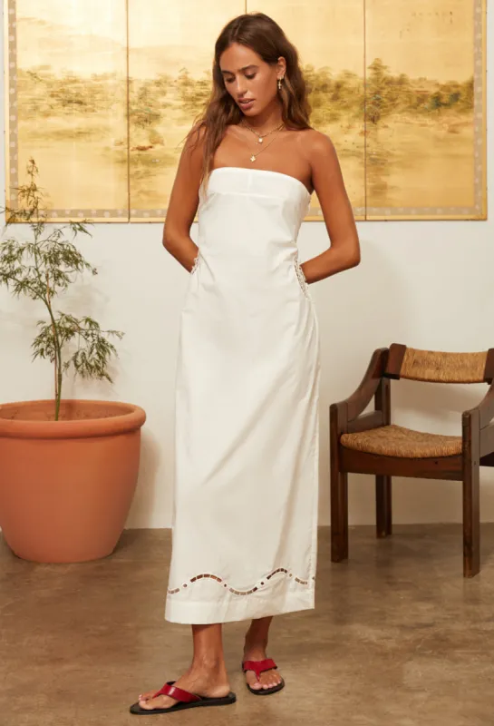 Orion White Cotton Crochet Dress made by Ciao Lucia