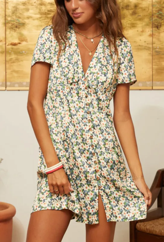 Fleurine Poppy Print Satin Dress sold by Ciao Lucia