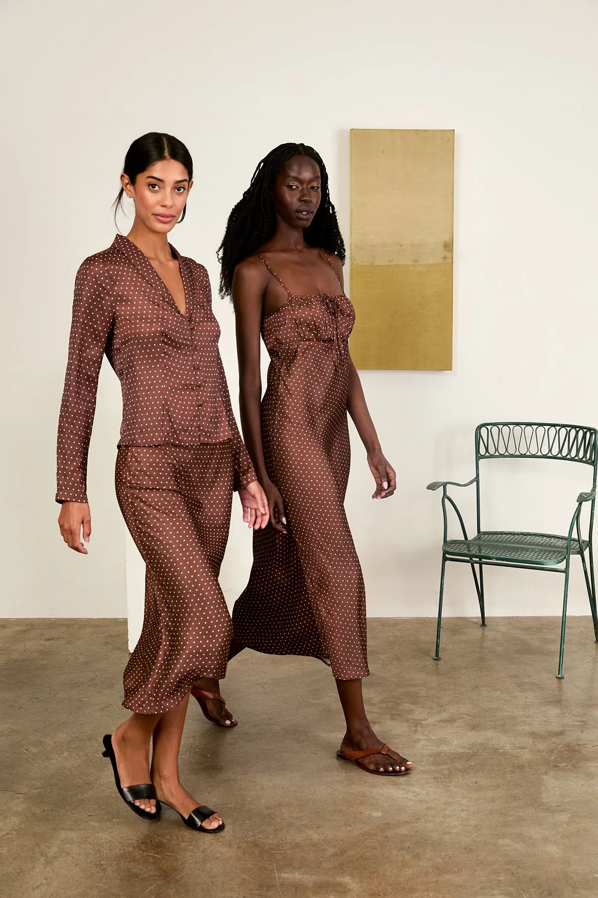 Leo Dress Siena Pin Dot Satin sold by Ciao Lucia product image thumbnail 3