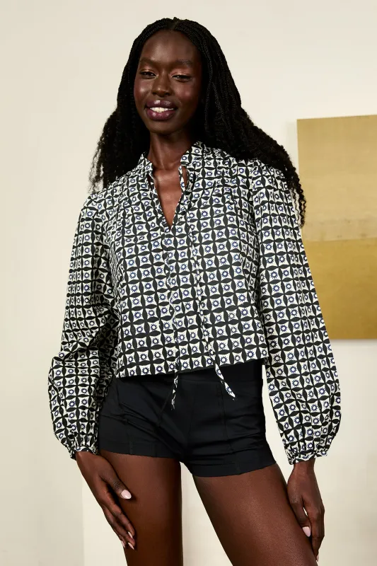 Salm Top Solar Print Cotton Poplin made by Ciao Lucia