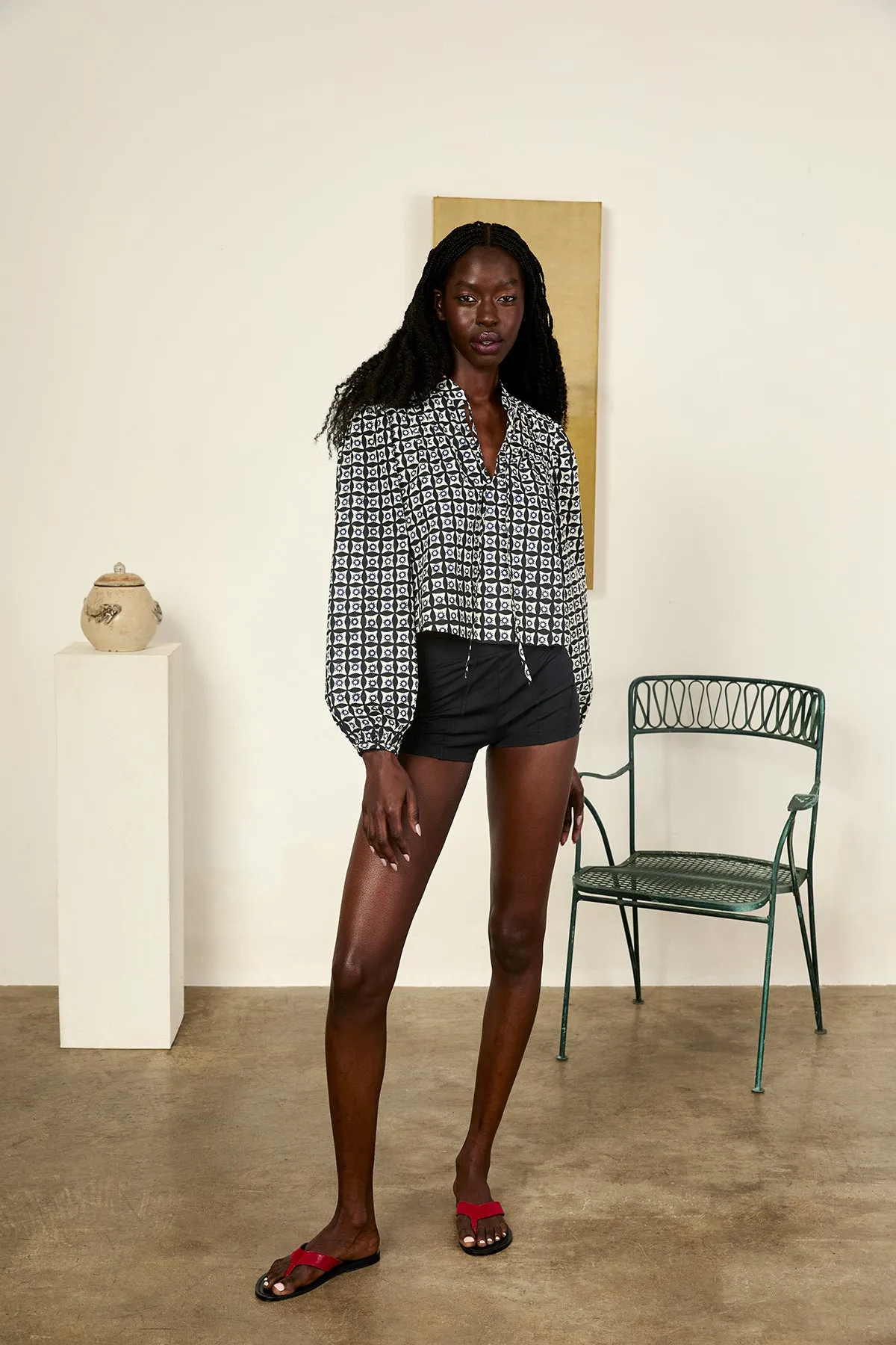 Salm Top Solar Print Cotton Poplin sold by Ciao Lucia product image thumbnail 2