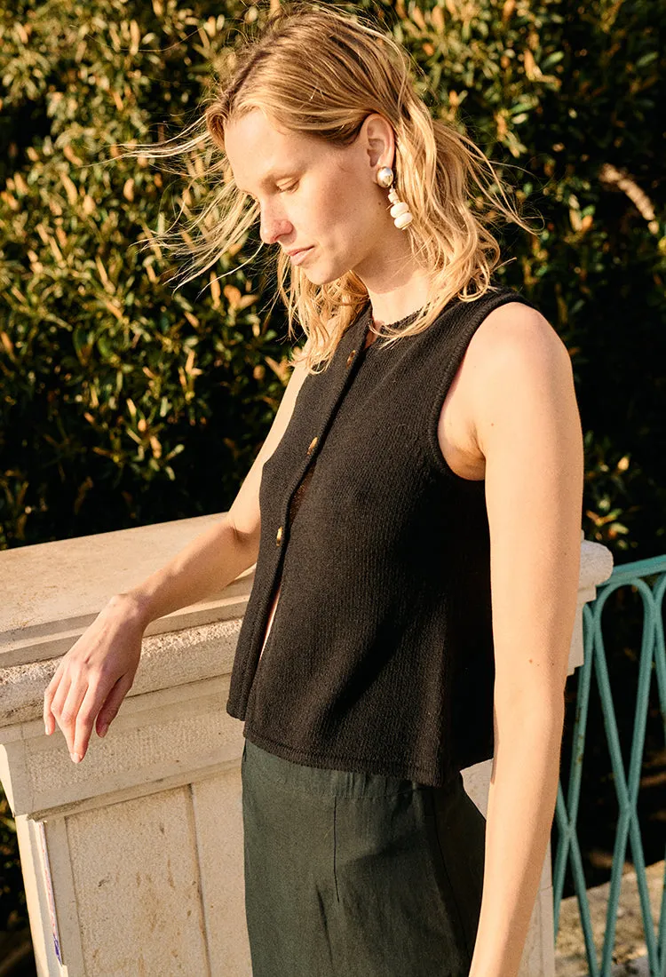 Enea Knit Black Vest sold by Ciao Lucia product image thumbnail 2