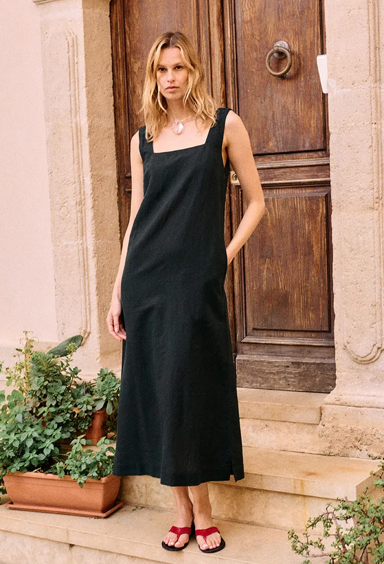 Salone Black Linen Maxi Dress sold by Ciao Lucia product image thumbnail 3