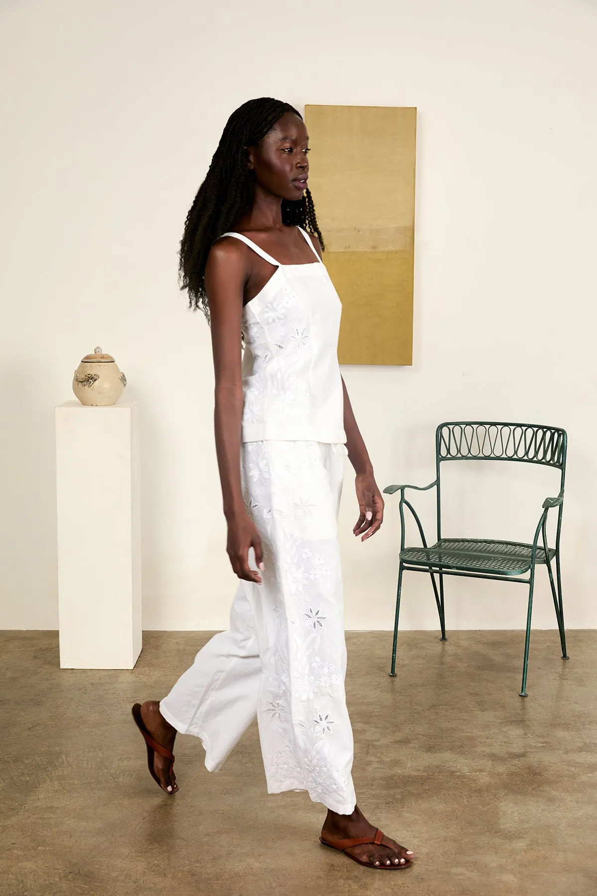 Ipanema White Embroidered Linen Top sold by Ciao Lucia product image thumbnail 3