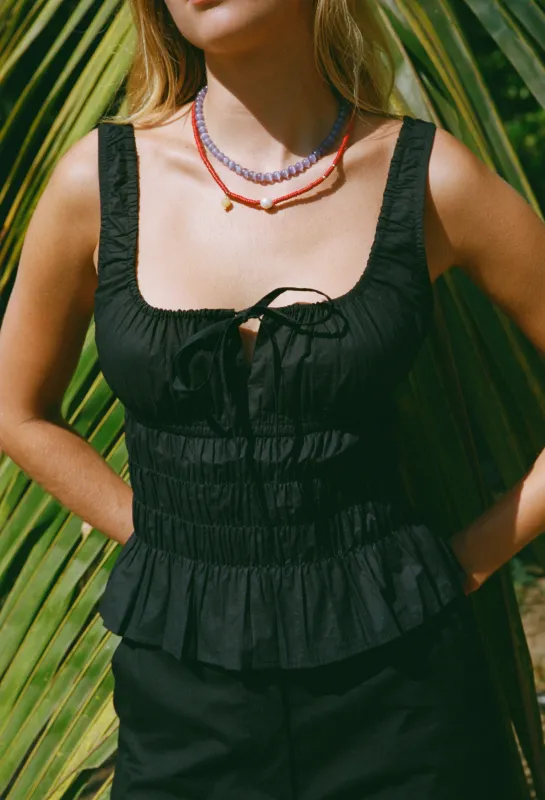 Gigi Black Cotton Poplin Top sold by Ciao Lucia
