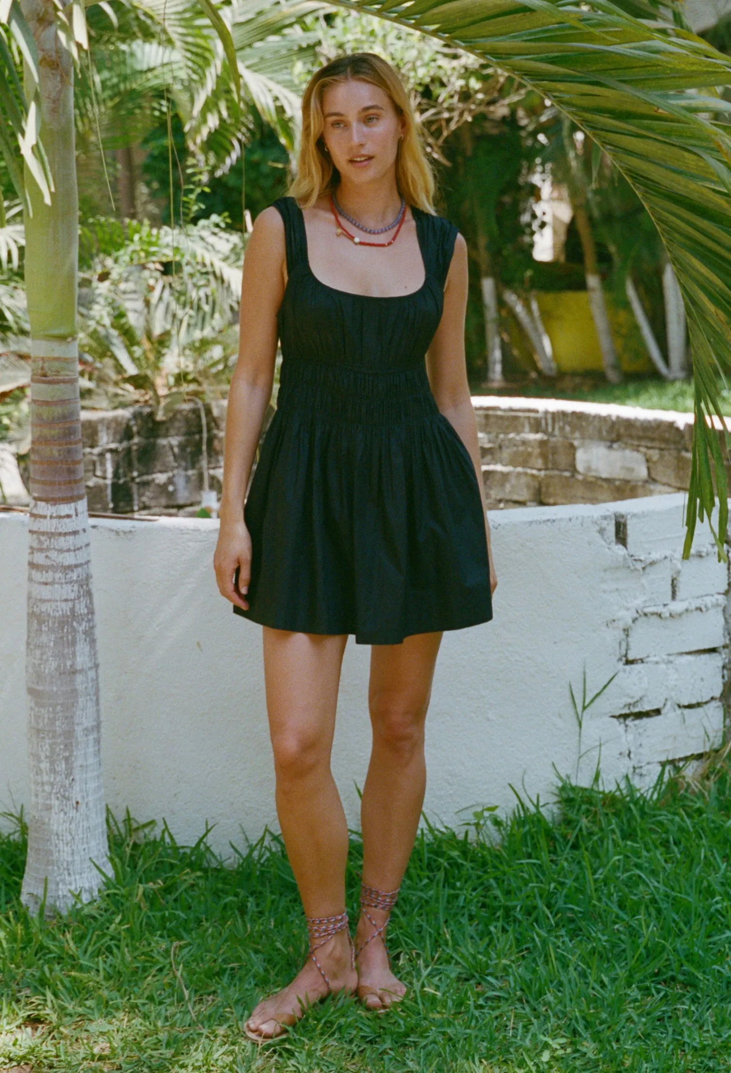 Abella Black Cotton Poplin Mini Dress sold by Ciao Lucia product image thumbnail 3