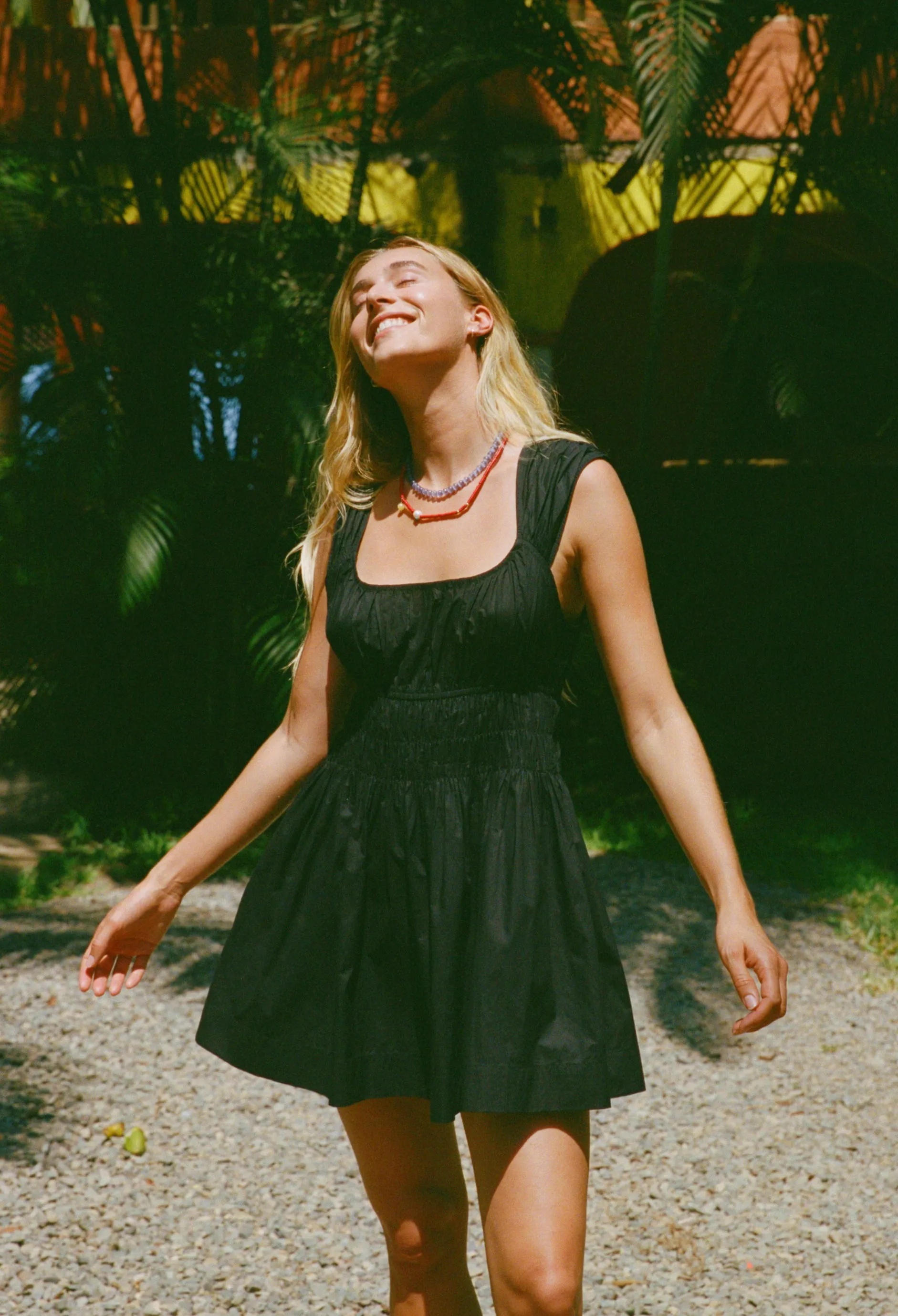 Abella Black Cotton Poplin Mini Dress sold by Ciao Lucia product image thumbnail 5