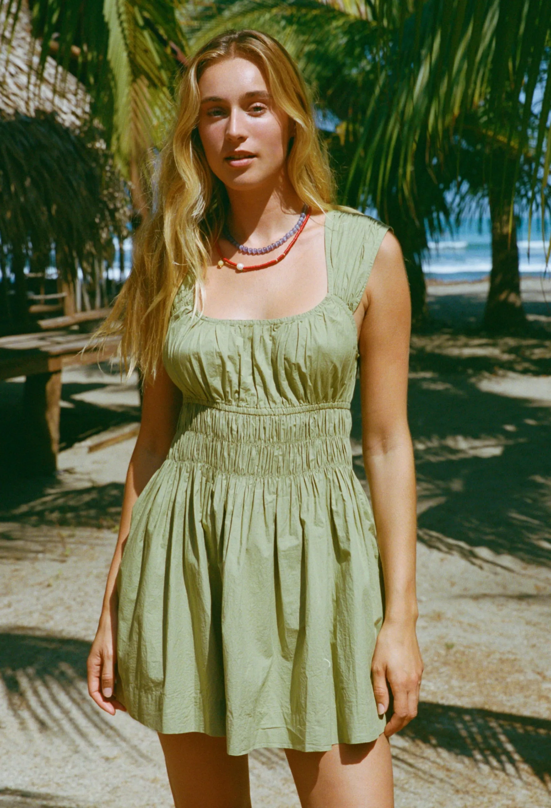 Abella Khaki Washed Cotton Poplin Dress sold by Ciao Lucia product image thumbnail 3