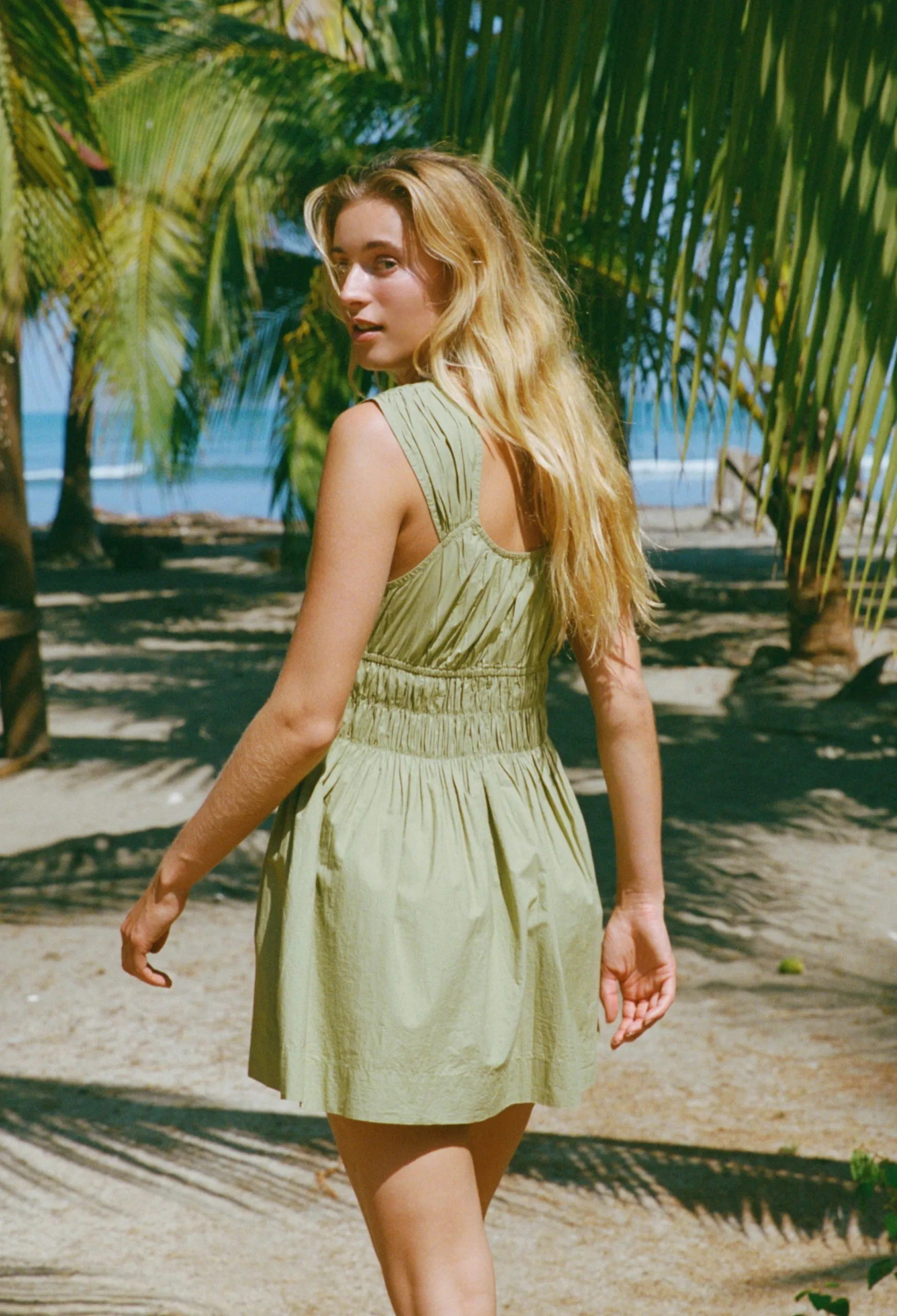 Abella Khaki Washed Cotton Poplin Dress sold by Ciao Lucia product image thumbnail 5